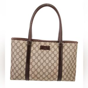 Gucci Beige and Brown Signature Tote